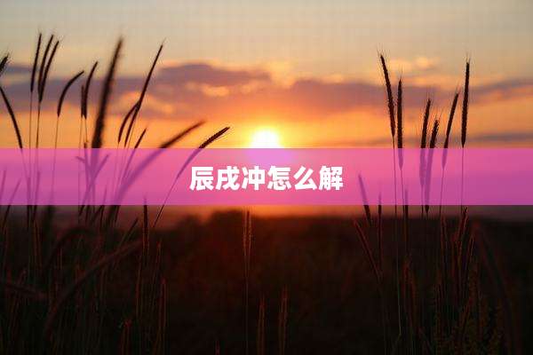 辰戌冲怎么解