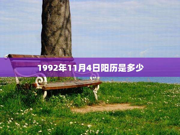 1992年11月4日阳历是多少