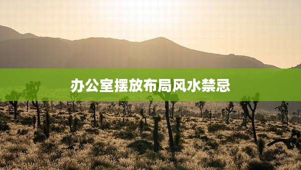办公室摆放布局风水禁忌