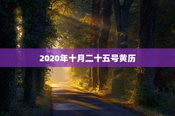2020年十月二十五号黄历