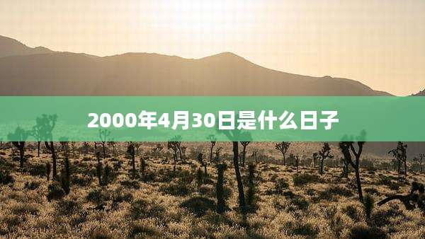 2000年4月30日是什么日子