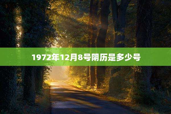 1972年12月8号阴历是多少号