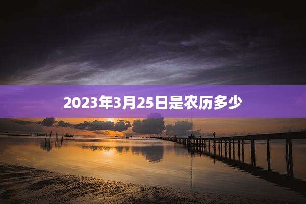 2023年3月25日是农历多少