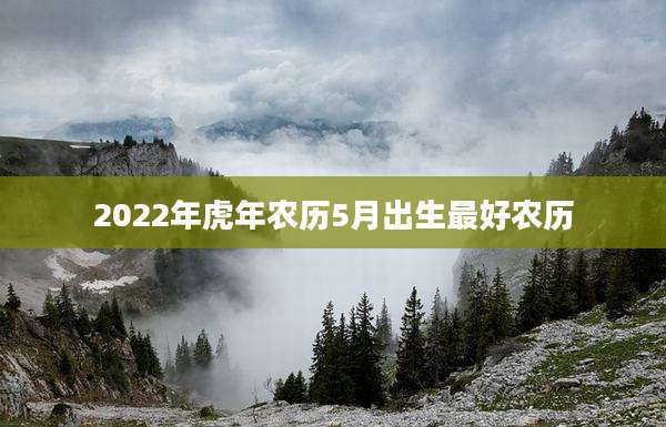 2022年虎年农历5月出生最好农历