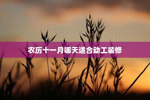 农历十一月哪天适合动工装修
