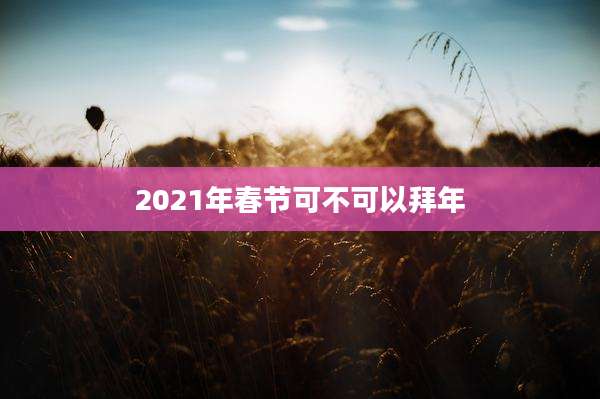2021年春节可不可以拜年