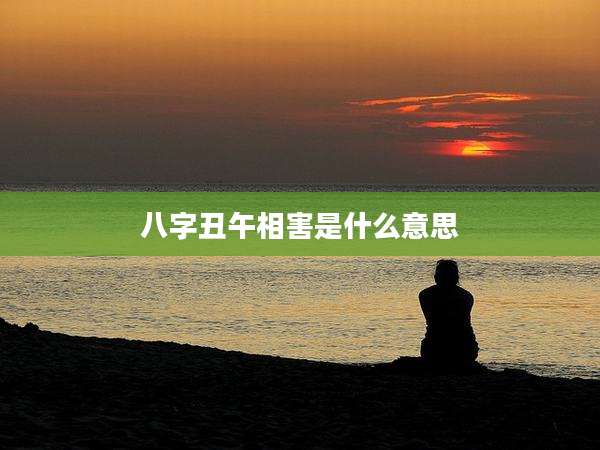 八字丑午相害是什么意思