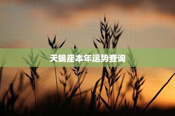 天蝎座本年运势查询
