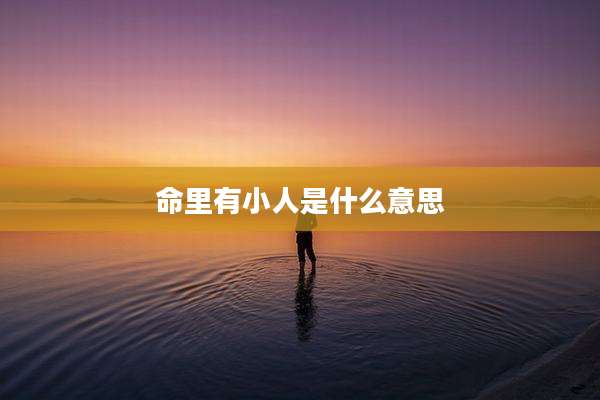 命里有小人是什么意思