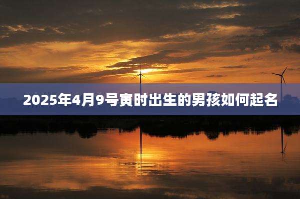 2025年4月9号寅时出生的男孩如何起名