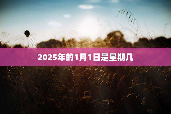 2025年的1月1日是星期几