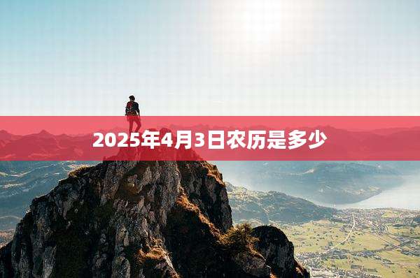 2025年4月3日农历是多少