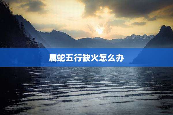 属蛇五行缺火怎么办