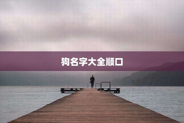 狗名字大全顺口