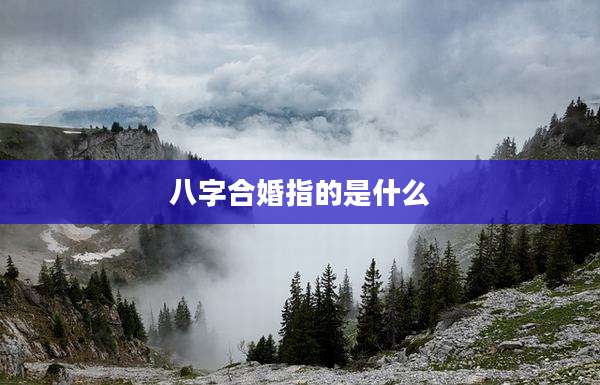 八字合婚指的是什么