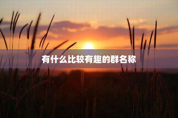 有什么比较有趣的群名称
