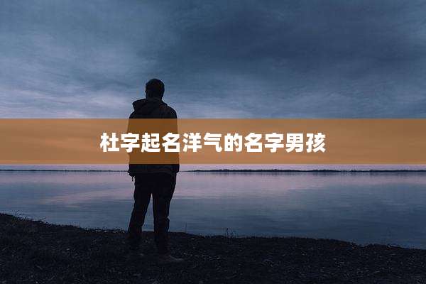 杜字起名洋气的名字男孩