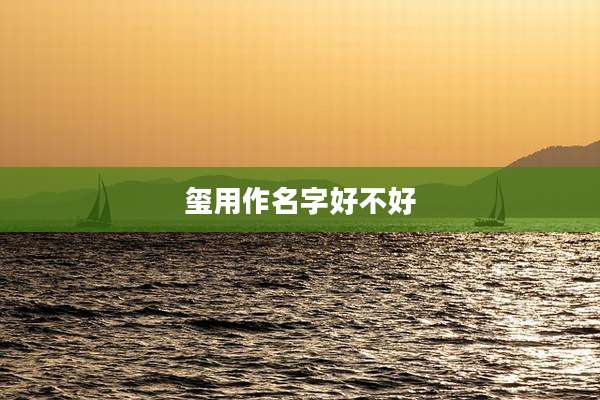 玺用作名字好不好