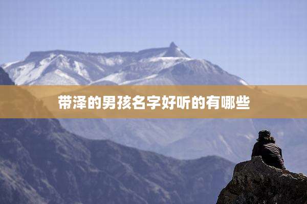 带泽的男孩名字好听的有哪些