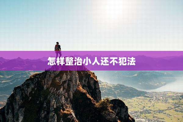 怎样整治小人还不犯法