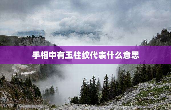 手相中有玉柱纹代表什么意思
