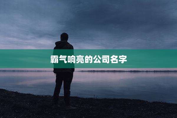 霸气响亮的公司名字