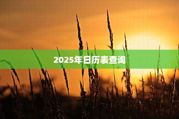 2025年日历表查询