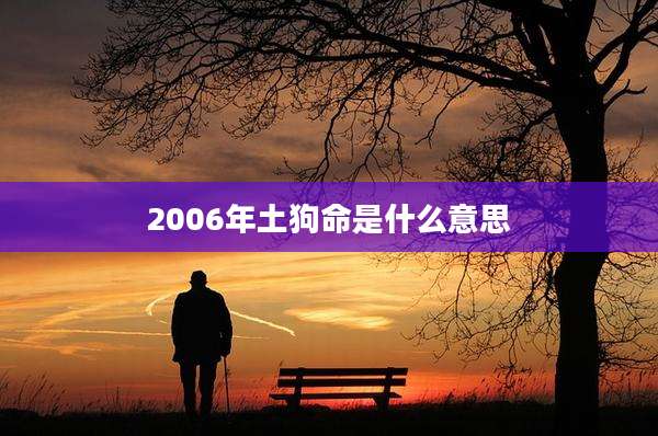 2006年土狗命是什么意思