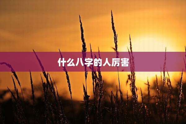 什么八字的人厉害