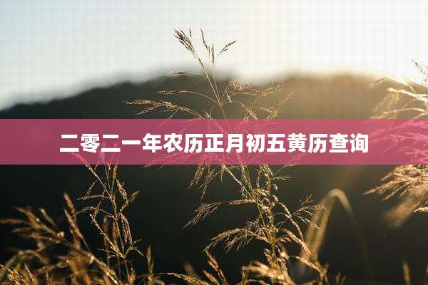 二零二一年农历正月初五黄历查询