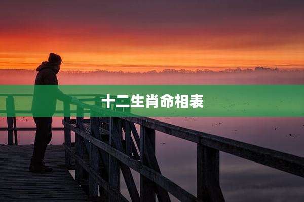 十二生肖命相表