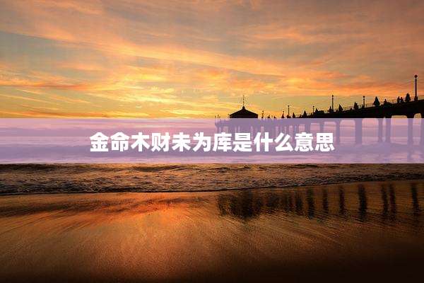 金命木财未为库是什么意思