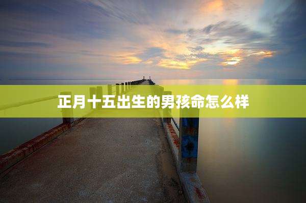 正月十五出生的男孩命怎么样