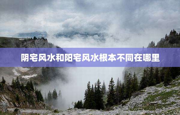 阴宅风水和阳宅风水根本不同在哪里