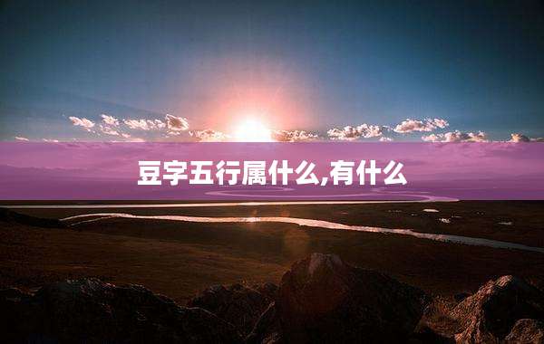豆字五行属什么,有什么