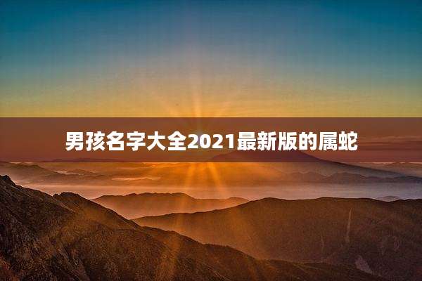 男孩名字大全2021最新版的属蛇