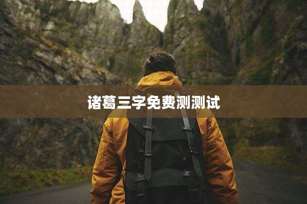 诸葛三字免费测测试