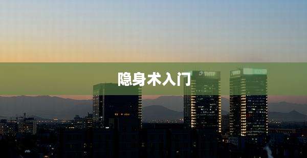 隐身术入门
