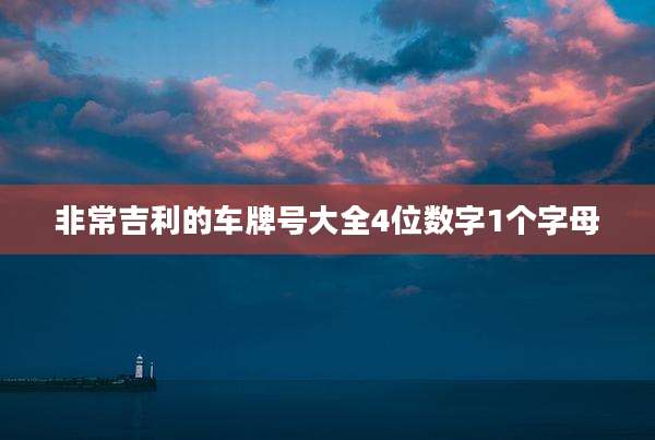 非常吉利的车牌号大全4位数字1个字母
