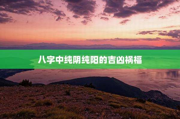 八字中纯阴纯阳的吉凶祸福