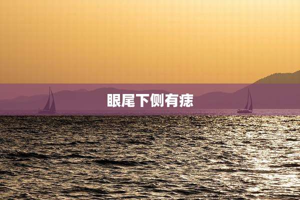 眼尾下侧有痣