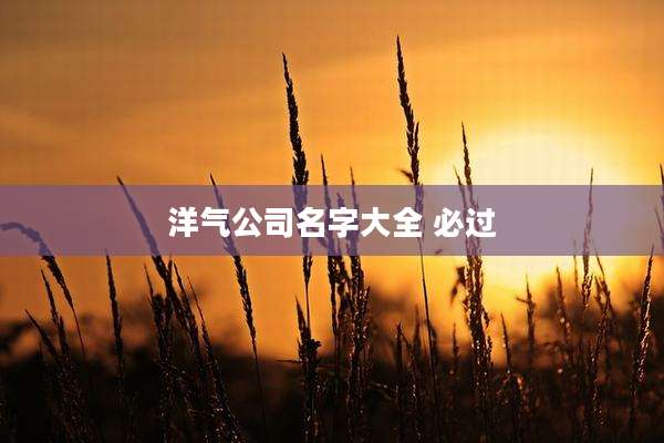 洋气公司名字大全 必过