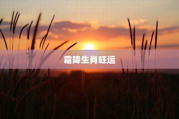 霜降生肖旺运