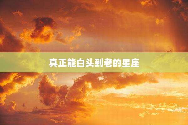 真正能白头到老的星座