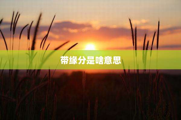 带缘分是啥意思