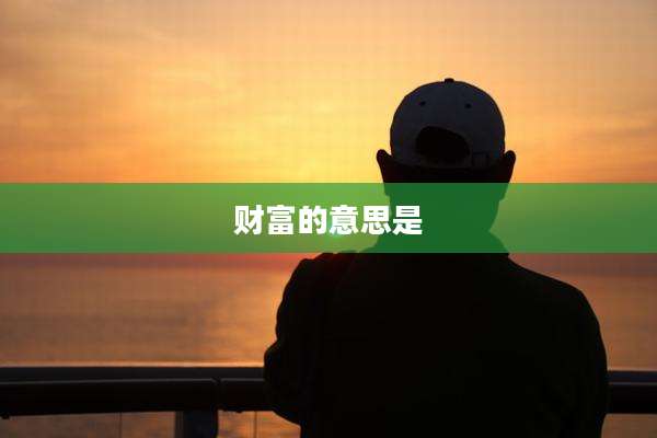 财富的意思是