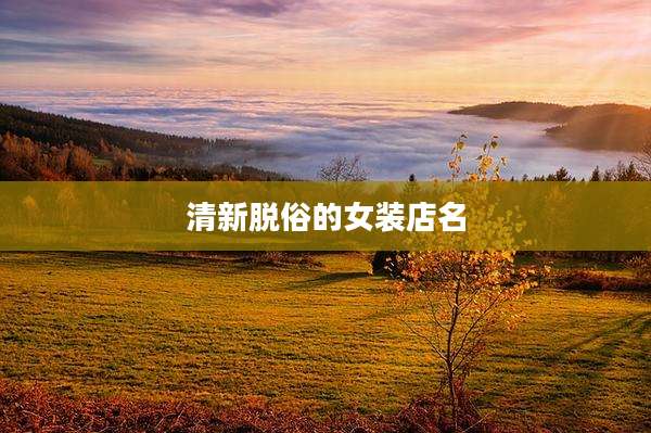 清新脱俗的女装店名