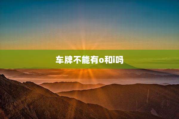 车牌不能有o和i吗