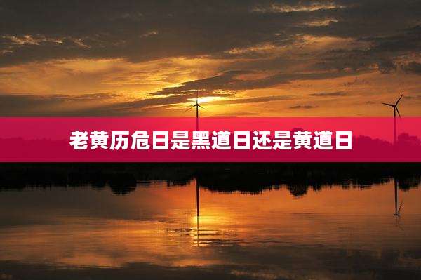 老黄历危日是黑道日还是黄道日
