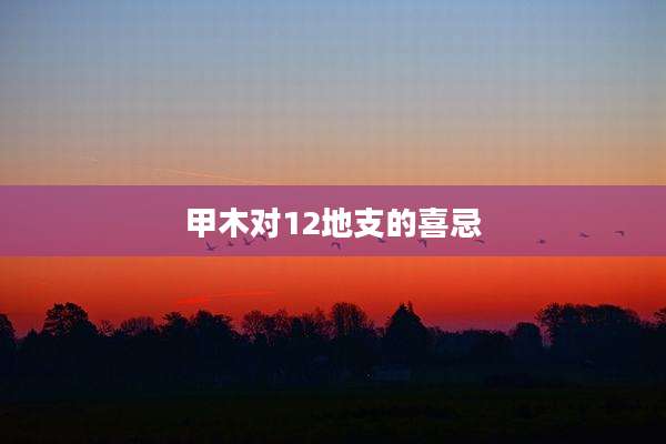甲木对12地支的喜忌